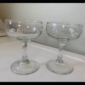 Vintage Bride and Groom champagne glasses